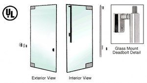 CRL-Blumcraft® Brushed Stainless Left Hand Reverse Glass Mount Keyed Access "Z" Exterior Top Securing Deadbolt Handle