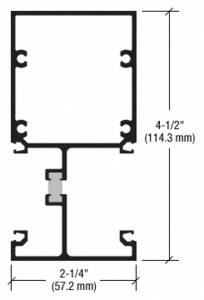 CRL-U.S. Aluminum Captured Vertical Mullion 2-1/4" x 4-1/2", Thermally Improved, Custom Paint - 24'-2"