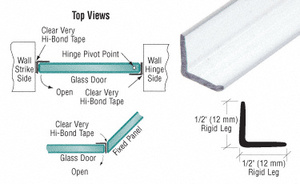 CRL Multi-Purpose Clear 'L' Angle Jamb Seal for 1/4" to 1/2" Glass