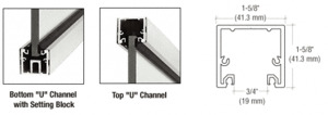 CRL Satin Anodized 240" U-Channel with Roll-In Top Load Gasket