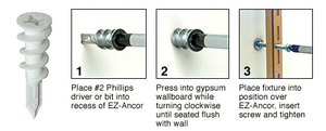 CRL Plastic Lite 5-6 Screw Size EZ-Ancor for Drywall