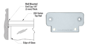 CRL Mill 200 Series Wall Mount End Cap