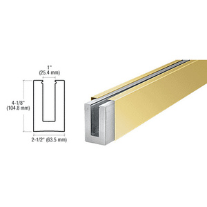 CRL B5S Series Polished Brass Custom Square Base Shoe Undrilled for 1/2" Glass