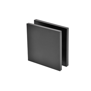 CRL Matte Black Square Style Hole-in-Glass Fixed Panel U-Clamp