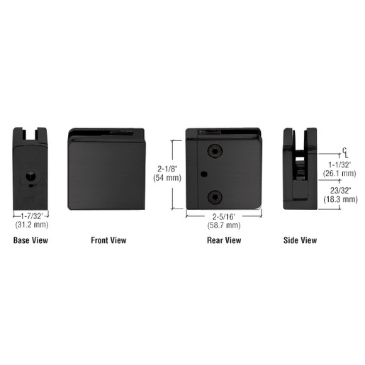 2-Inch Glass Clamp Adapter Stabilizer - Black Matte Stainless Steel (Pack Of 2)