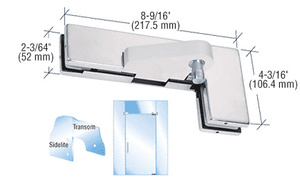 CRL Polished Stainless Left Offset Sidelite Mounted Transom Patch Fitting