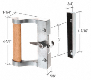 CRL Aluminum/Wood Hook Style Surface Mount Handle 3" Screw Holes