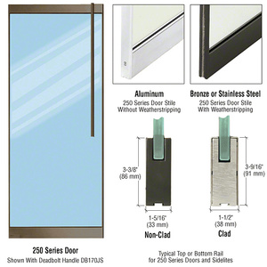 CRL-Blumcraft® Oil Rubbed Bronze 250 Series Door - 1/2" Glass