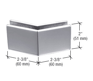 CRL Polished Stainless 2-3/8" x 2" 135 Degree Outside Corner Mall Front Clamp