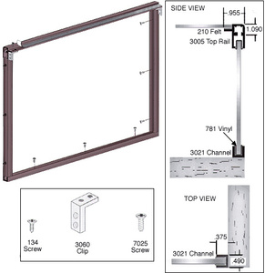 CRL Dark Bronze Wood End Showcase Radius Profile Front Assembly