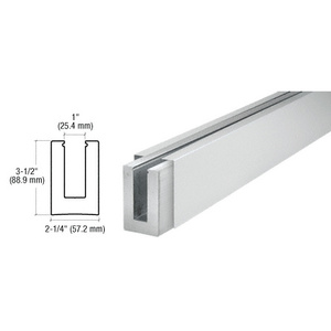 CRL Satin Anodized Custom B5L Series Low Profile Square Base Shoe Undrilled for 1/2" to 5/8" Glass