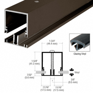 CRL-U.S. Aluminum Deep Division Bar with Vinyl, Dark Bronze Anodized - 24'