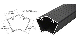 CRL Matte Black 200, 300, 350, and 400 Series 36" 135 Degree Fascia Mount Post Only