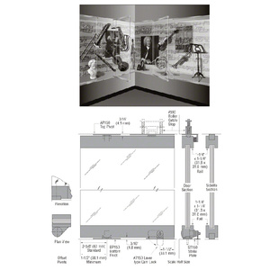 CRL-Blumcraft® Satin Anodized 1301 Series Display Case Door - 3/8" Tempered Glass