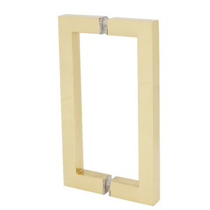CRL Unlacquered Brass 8" x 8" SQ Series Square Tubing Back-to-Back Pull Handles