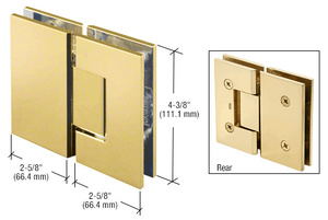CRL Unlacquered Brass Victoria 180 Degree Glass-to-Glass Series Hinge