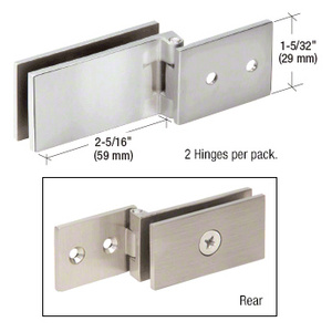 CRL Polished Chrome Light Duty Frameless Cabinet Door Hinge - Square Corner Style