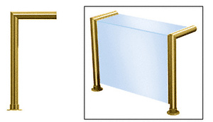 CRL Polished Brass Elegant 139 Series 2" Tubing Glass On Top and Front Only Sneeze Guard