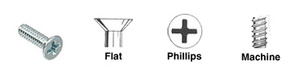 CRL 12-24 x 3/4" Flat Head Phillips Machine Stainless Steel Screws