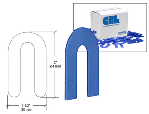 CRL Blue 1/16" x 2" Plastic Horseshoe Shims