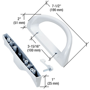 CRL White Sliding Glass Door Handle Set with 3-15/16" Screw Holes