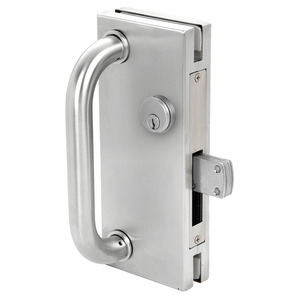 CRL Satin Chrome 4" x 10" Custom Non-Handed Center Lock With Deadthrow Latch