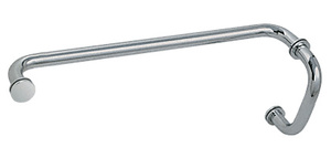 CRL Polished Nickel 6" Pull Handle and 18" Towel Bar BM Series Combination With Metal Washers