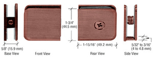CRL Antique Brushed Copper Oversized Fixed Panel U-Clamp