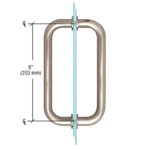CRL Satin Nickel 8" BM Series Tubular Back-to-Back Pull Handle
