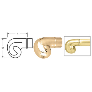 CRL Polished Brass End Scroll for 2" Tubing