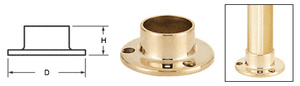 CRL Polished Brass Full Flange for 1-1/2" Tubing