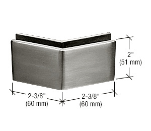 CRL Brushed Stainless 2-3/8" x 2" 135 Degree Outside Corner Mall Front Clamp