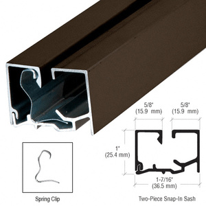 CRL Class I Bronze Anodized Snap-In Sash with Clips - 24'
