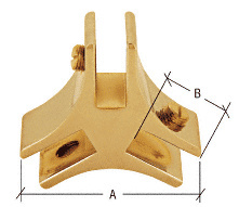 CRL Brass 1-1/2" Long 3-Way 120 Degree Deluxe Glass Furniture Connector for 1/2" Glass