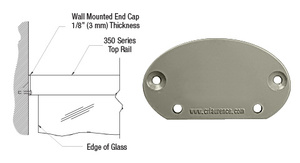 CRL Beige Gray 350X Series Wall Mount End Cap