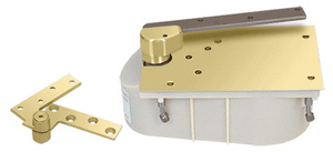 Rixson® Polished Brass 27 Series Right Hand 3/4" Offset 105º Selective Hold Open Floor Mounted Closer - Complete Package