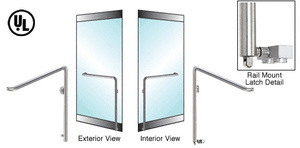 CRL-Blumcraft® Brushed Stainless Left Hand Reverse Rail Mount Keyed Access 'C' Exterior Bottom Securing Panic Handle for 3/4" Glass
