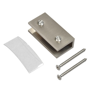 CRL Brushed Nickel No-Drill Fixed Panel Glass Clamp