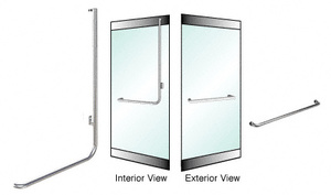 CRL-Blumcraft® Brushed Stainless Right Hand Reverse Rail Mount "A" Exterior Dummy Handle for 3/4" Glass