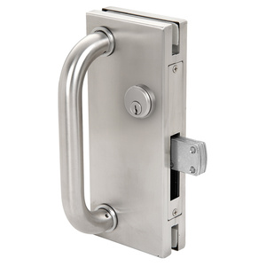 CRL Brushed Stainless 4" x 10" Custom Non-Handed Center Lock With Deadthrow Latch