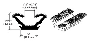 CRL 96" Flexible Flocked Rubber Glass Run Channel