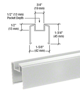 CRL Metallic Silver 200, 300, 350, and 400 Series Bottom Rail for Glass 241" Long