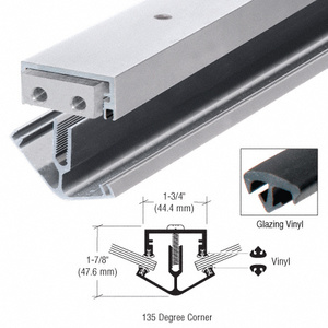 CRL Clear Anodized 135º Corner Division Bar with Vinyl - 24'