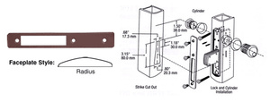 CRL Dark Bronze Radius Faceplate for DL2110 Series Long Throw Deadlocks