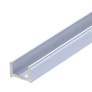 Brite Anodized 95" (2.49 m) Low Profile Aluminum Glazing Channel for 3/8" Glass