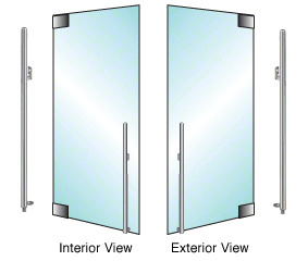 CRL-Blumcraft® Brushed Stainless Right Hand Reverse Glass Mount 'KS' Exterior Dummy Handle for 3/4" Glass