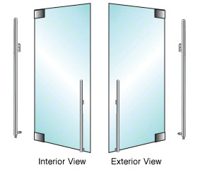 CRL-Blumcraft® Brushed Stainless Right Hand Reverse Glass Mount 'KS' Exterior Dummy Handle for 3/4" Glass