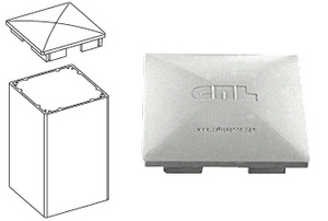 CRL Metallic Silver Standard 4" x 4" Post Cap