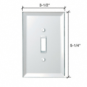 CRL White Toggle Switch Back Painted Glass Cover Plate