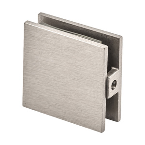 Brushed Nickel 2" x 2" (51 x 51 mm) Wall Mount Designer Series Glass Clip